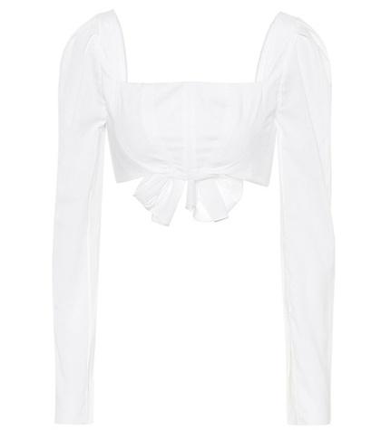 Rosie Assoulin Striped Cotton Crop Top