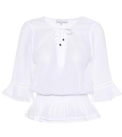 Heidi Klein Seychelles Smocked Cotton Top
