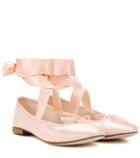 Repetto Anna Satin And Leather Ballerinas