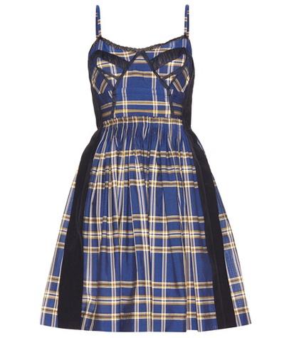 Miu Miu Lace-trimmed Check Cotton Dress