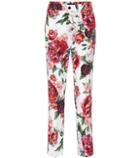 Dolce & Gabbana Floral-printed Silk-blend Pants