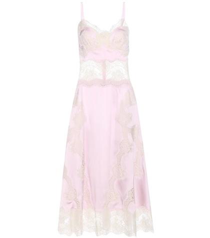 Dolce & Gabbana Lace-trimmed Silk And Cotton-blend Slip Dress