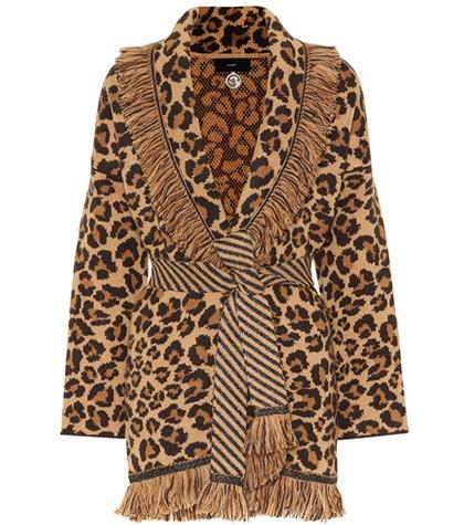 Alanui Leopard Jacquard Cashmere Cardigan