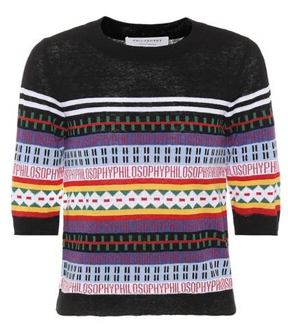 Philosophy Di Lorenzo Serafini Intarsia Cotton-blend Sweater