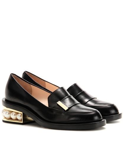 Rochas Casati Embellished Leather Loafers