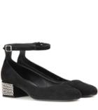 Fendi Babies 40 Embellished Suede Pumps