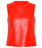 Acne Studios Lara Leather And Ribbed-knit Top