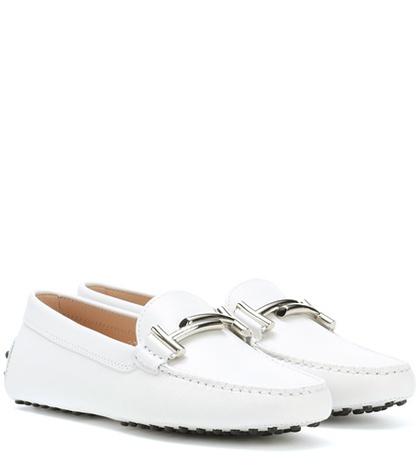Tory Burch Gommino Double T Leather Loafers