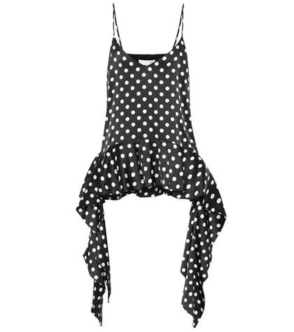 Caroline Constas Bettina Polka-dot Stretch Silk Blouse