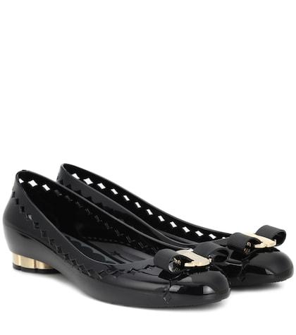 Fendi Vara Bow Jelly Ballet Flats
