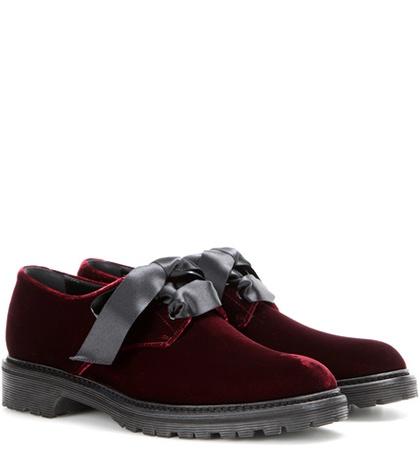 Saint Laurent Velvet Derby Shoes