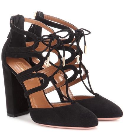 Aquazzura Holli 105 Cut-out Suede Ankle Boots