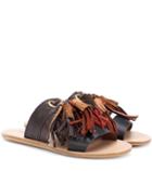 Miu Miu Tasselled Leather Slides