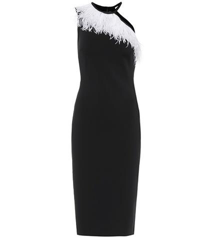 David Koma Feather-trimmed Dress