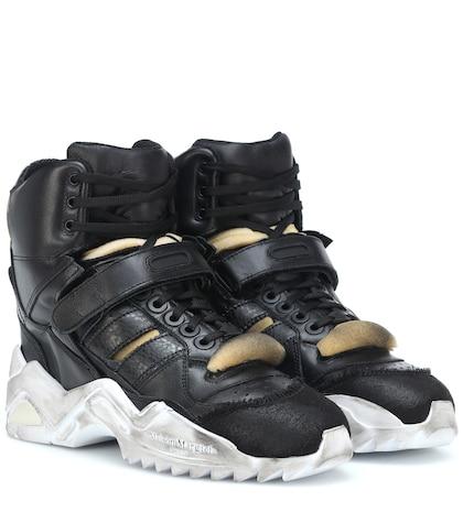 Maison Margiela Retro Fit Leather High-top Sneakers
