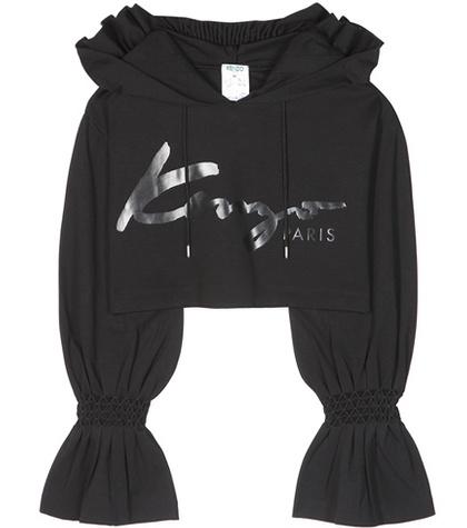 J.w.anderson Cropped Printed Hoodie