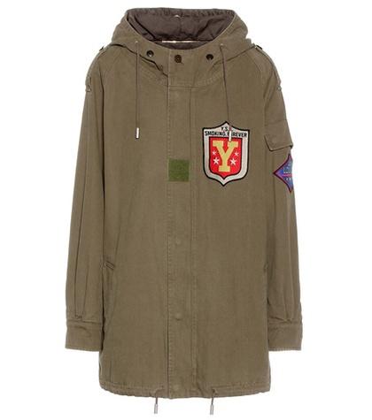 Saint Laurent Cotton Parka With Appliqués