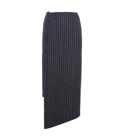Acne Studios Pate Pinstriped Wool Skirt