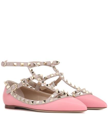 Mara Hoffman Valentino Garavani Rockstud Leather Ballerinas