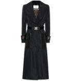 Fendi Leather-trimmed Faille Trench Coat