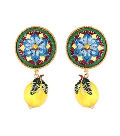 Dolce & Gabbana Lemon Clip-on Resin Earrings