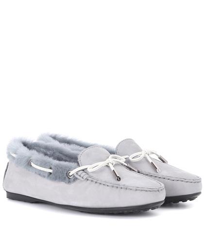 Tod's Gommino Fur-lined Suede Loafers