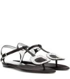 Roger Vivier Thong Chips Embellished Satin Sandals