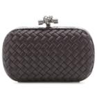 Balenciaga Knot Snake-trimmed Satin Box Clutch