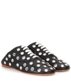 Kenzo Mika Stone Leather Lace-up Slippers