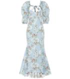 Brock Collection Floral Moire Gown