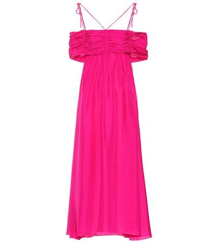 Isa Arfen Off-the-shoulder Silk Midi Dress