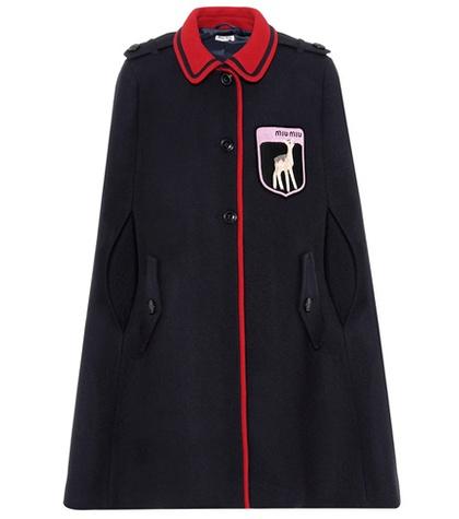 Miu Miu Embroidered Wool Cape