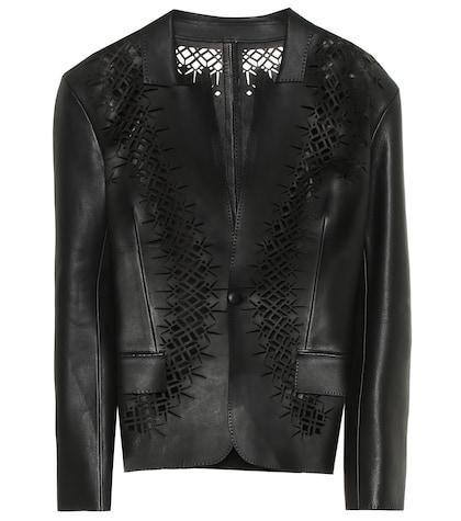 Alessandra Rich Laser-cut Leather Blazer