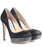 Vince Ellis 120 Velvet Plateau Pumps