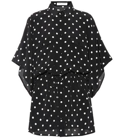 Saint Laurent Polka Dot Silk Minidress