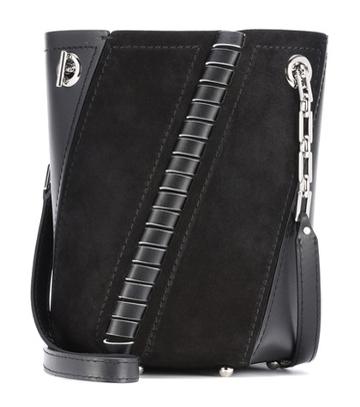 Aquazzura Mini Hex Leather And Suede Bucket Bag