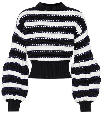 Self-portrait Cotton And Wool-blend Sweater