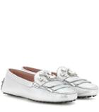 Tod's Heaven Frangia Stone Leather Loafers