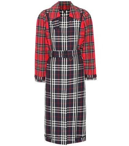 Prada Checked Cotton Trench Coat
