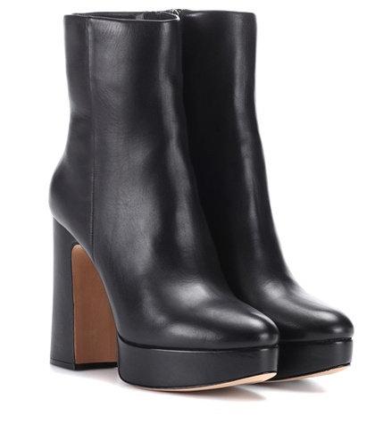 Alexandre Birman Leather Plateau Ankle Boots