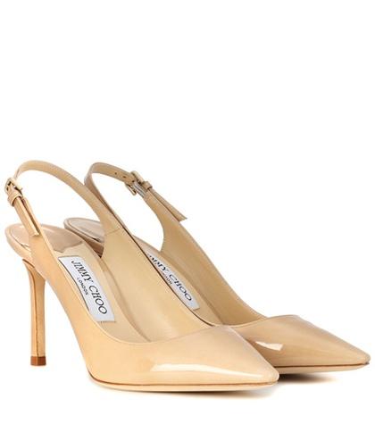 Jimmy Choo Erin 85 Leather Slingback Pumps