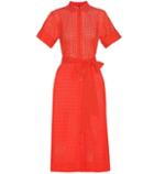 Kate Moss For Equipment Cotton Eyelet Shirt Dress