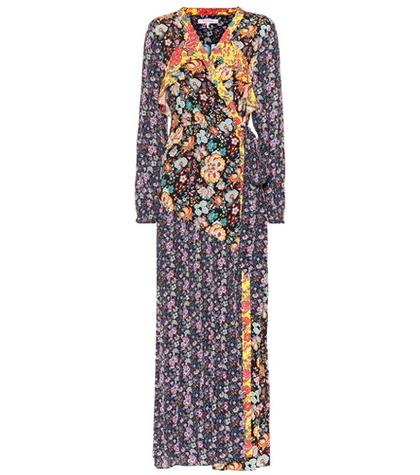 Frame Floral-printed Maxi Wrap Dress