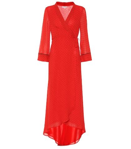Ganni Polka-dot Georgette Midi Dress