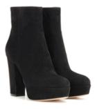 Gianvito Rossi Suede Platform Ankle Boots