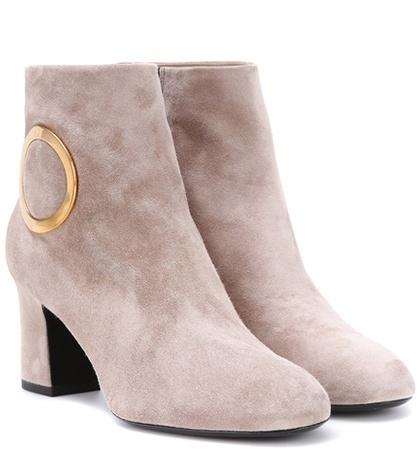 Roger Vivier Chunky Trompette Suede Ankle Boots