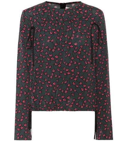 Diane Von Furstenberg Floral Printed Crêpe Top