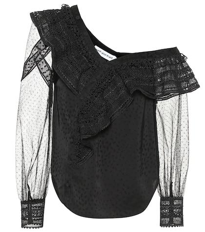 Self-portrait Dotted Jacquard Blouse