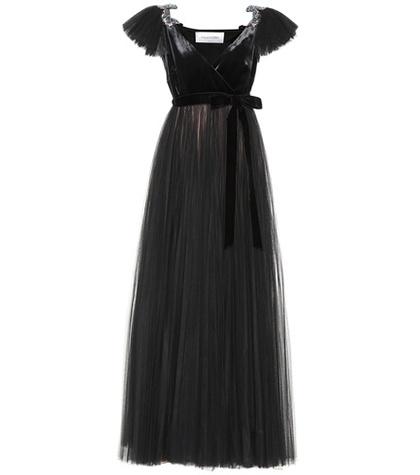Valentino Embellished Velvet And Tulle Gown