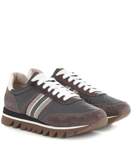 Marc Jacobs Embellished Suede-trimmed Sneakers